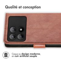imoshion Étui de télephone portefeuille Xiaomi Poco X6 Pro - Marron