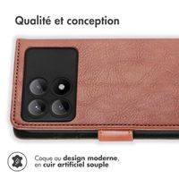 imoshion Étui de téléphone portefeuille Xiaomi Poco X6 Pro - Brun