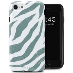 Selencia Coque arrière Vivid Tough iPhone SE (2022 / 2020) / 8 / 7 / 6(s) - Colorful Zebra Pine Blue