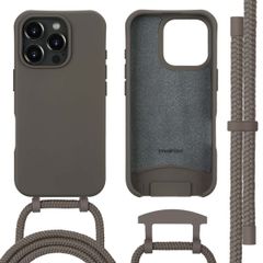 imoshion Coque arrière Color avec cordon amovible et MagSafe Apple iPhone 16 Pro Max - Black Coffee