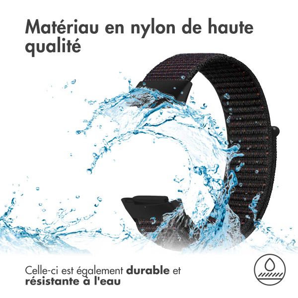 imoshion Bracelet en nylon le Fitbit Charge 5 / Charge 6 - Taille S - Noir