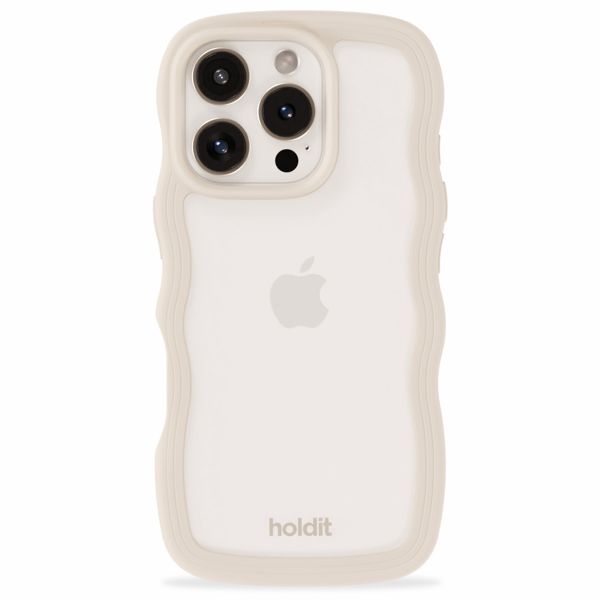 Holdit Coque Wavy iPhone 16 Pro - Light Beige / Transparent