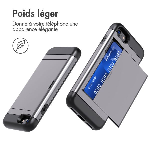 imoshion Coque arrière avec porte-cartes Apple iPhone SE (2022 / 2020) / 8 / 7 - Gris