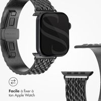 Selencia Bracelet dragon en acier Apple Watch Series 1 á 10 / SE / Ultra (2) (44/45/46/49 mm) - Noir