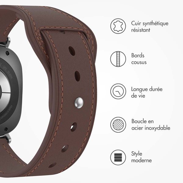 imoshion Bracelet en cuir Samsung Galaxy Watch Ultra (2024/2025) - Marron foncé