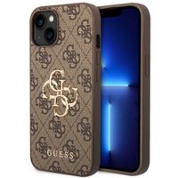 Guess Coque 4G Metal Logo Backcover iPhone 14 - Brun