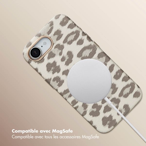 Selencia Coque Sabi imprimé panthère avec MagSafe Apple iPhone 16e - Soft Ivory
