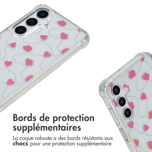 imoshion Coque Design avec cordon Samsung Galaxy A15 (5G) - Dusty Rose Connected Hearts