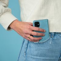 imoshion Étui de télephone portefeuille de luxe Apple iPhone 12 Mini - Bleu clair