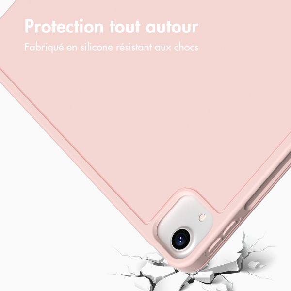 Accezz Coque tablette portefeuille Smart Silicone Apple iPad Air 13 pouces (2025) M3 / (2024) M2 - Rose