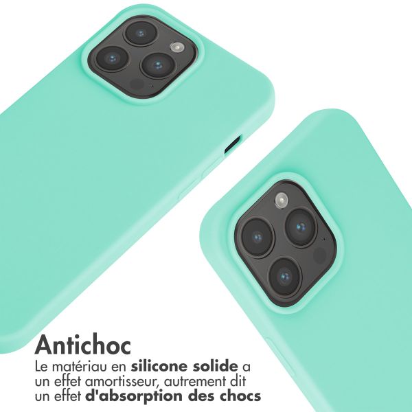 imoshion ﻿Coque en silicone avec cordon iPhone 15 Pro Max - Menthe verte