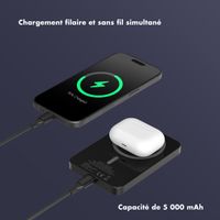 Selencia Powerbank Vivid 5 000 mAh - MagSafe et Qi2 - Black / Swirl Black