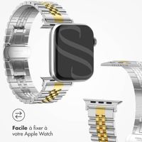 Selencia Bracelet Metallique Jubilee Apple Watch Series 1 á 10 / SE / Ultra (2) (44/45/46/49 mm) - Argent et Dorée