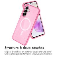 imoshion Coque Pailletée avec MagSafe Samsung Galaxy A36 - Paillettes Rose