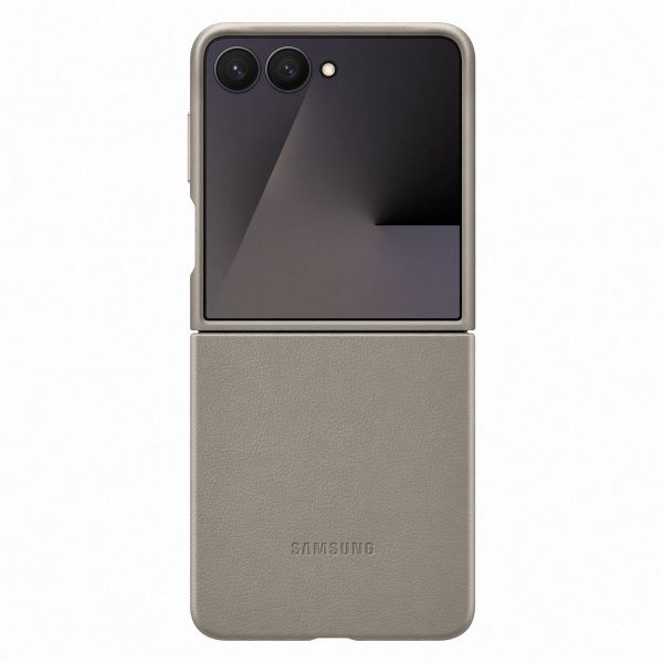 Samsung Original Coque KindSuit en Cuir Végan Samsung Galaxy Z Flip 7 - Taupe