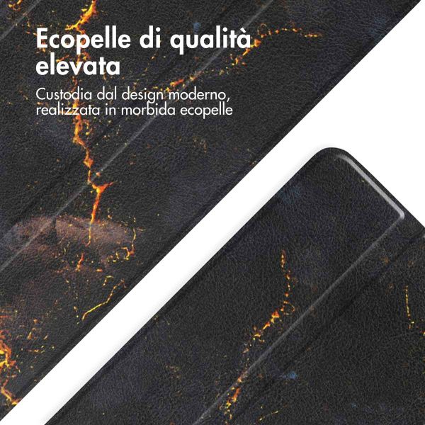 imoshion Coque tablette Design Trifold Apple iPad Air 13 pouces (2026) M4 / (2025) M3 / (2024) M2 - Black Marble