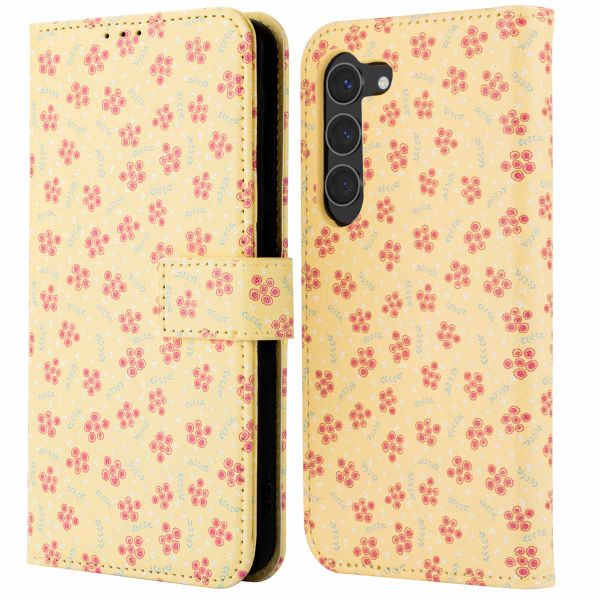 imoshion Étui de téléphone portefeuille Design Samsung Galaxy S23 - Sunny Yellow Petite Flowers