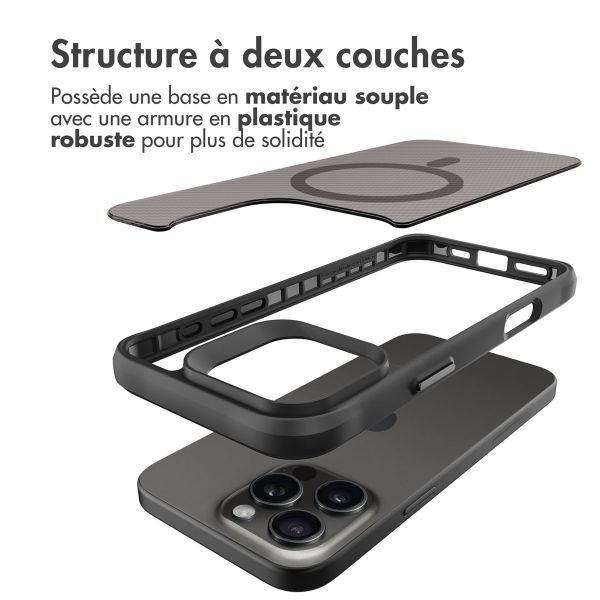 imoshion Rugged Hybrid Carbon Case avec MagSafe Apple iPhone 16 Pro Max - Noir