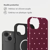 Selencia Coque arrière Vivid avec MagSafe Apple iPhone 14 - Happy Dots Burgundy