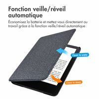 imoshion Étui de liseuse portefeuille Canvas Sleepcover Amazon Kindle (2024) / Amazon Kindle (2022) 11th gen - Glitter Noir