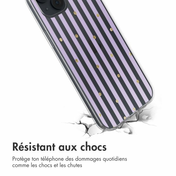 imoshion Coque design pour iPhone 14 - Sparkle Lines Lavender