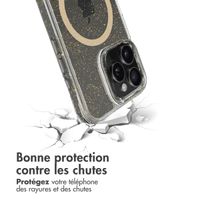 imoshion Coque arrière transparente Pailletée avec MagSafe Apple iPhone 16 Pro - Doré