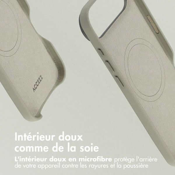 Accezz Coque arrière en cuir avec MagSafe Apple iPhone Air - Light Grey