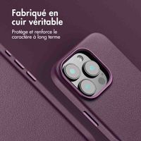 Accezz Coque arrière en cuir avec MagSafe Apple iPhone 16 Pro - Heath Purple