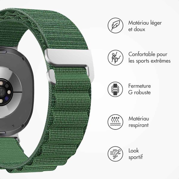 imoshion Bracelet en nylon Alpine Samsung Galaxy Watch 8 (40/44mm) / Classic (46mm) - Vert foncé