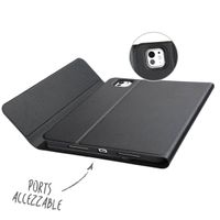 Accezz Étui de tablette portefeuille Bluetooth Clavier AZERTY iPad Pro 11 (2024) M4 - Noir 