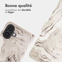 imoshion Étui de télephone portefeuille Design Apple iPhone 16 - Sandy Marble