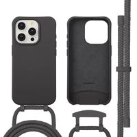 imoshion Coque arrière Color avec cordon amovible et MagSafe Apple iPhone 15 Pro - Black Coffee
