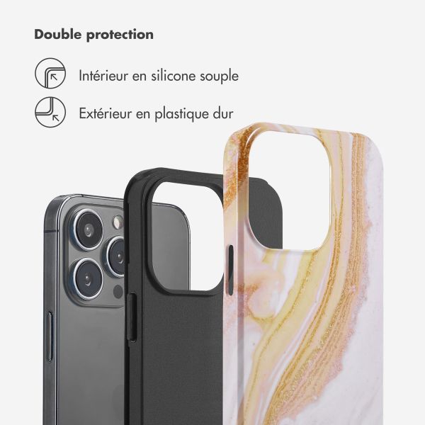 Selencia Coque arrière Vivid Tough iPhone 13 Pro - Chic Marble Gold