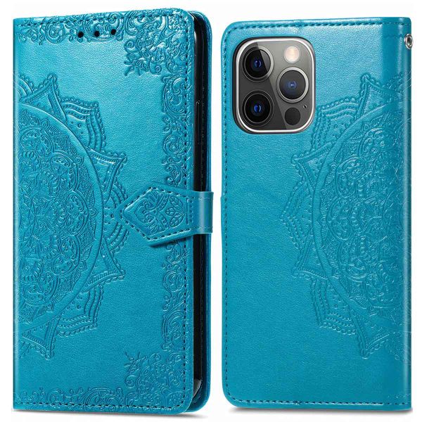 imoshion Etui de téléphone portefeuille Mandala iPhone 13 Pro - Turquoise