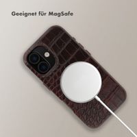 Selencia Coque arrière Croco avec MagSafe Apple iPhone 16 - Choco Brown