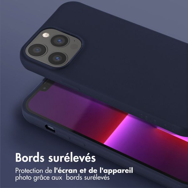 Selencia Coque silicone avec cordon amovible Apple iPhone 13 Pro Max - Bleu foncé