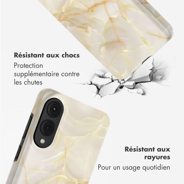 Selencia Coque arrière Vivid Samsung Galaxy S25 Edge - Golden Beige Marble