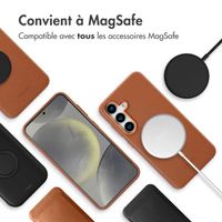 Accezz Coque arrière en cuir avec Magsafe Samsung Galaxy S25 - Sienna Brown