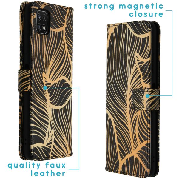 imoshion Coque silicone design Galaxy A22 (5G) - Golden Leaves