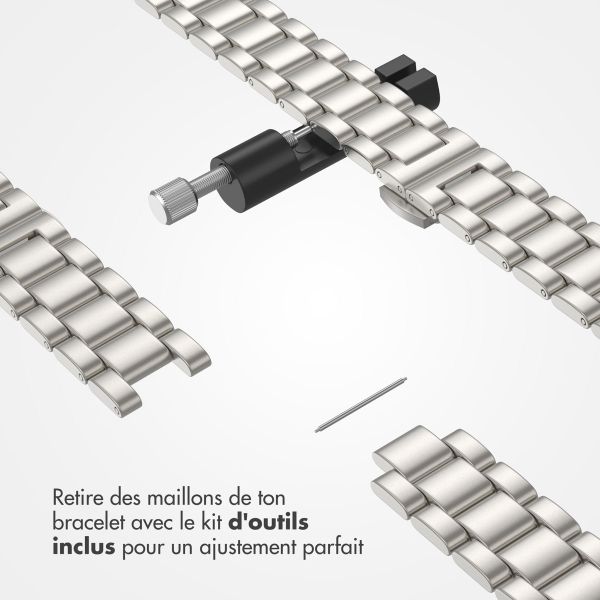Selencia Bracelet à maillons fin en acier Apple Watch Series 1 t/m 9 / SE (38/40/41 mm) | Series 10 / 11 (42 mm) - Lumière stellaire