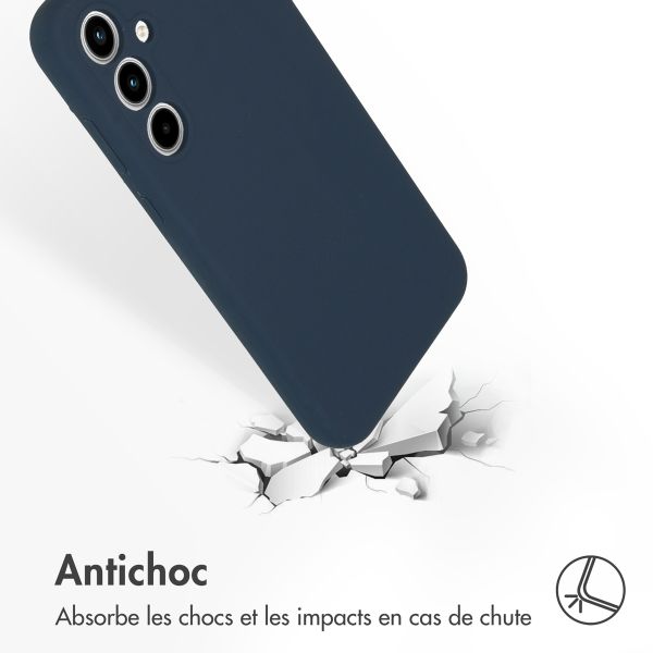 Accezz Coque Liquid Silicone Samsung Galaxy A35 - Bleu foncé