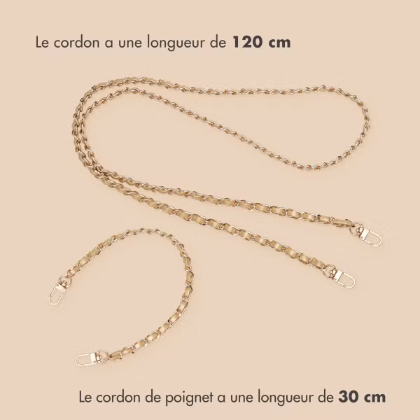 imoshion Ensemble de cordons de téléphone en cuir PU – Champagne
