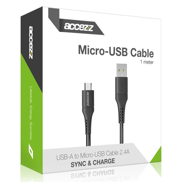 Accezz Câble Micro-USB vers USB - 1 mètre - Noir