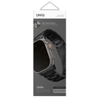 Uniq Osta Bracelet en Acier avec Maillons Auto-Ajustables Apple Watch Series 1 á 10 / SE / Ultra (2) (44/45/46/49 mm) - Midnight Black