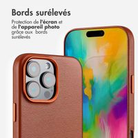 Accezz Coque arrière en cuir avec MagSafe iPhone 16 Pro Max - Sienna Brown