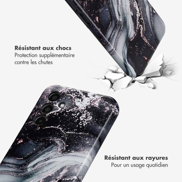 Selencia Coque arrière Vivid Tough Samsung Galaxy A15 (5G/4G) - Chic Marble Black