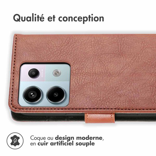 imoshion Étui de télephone portefeuille Xiaomi Redmi Note 13 Pro (5G) / Poco X6 - Marron