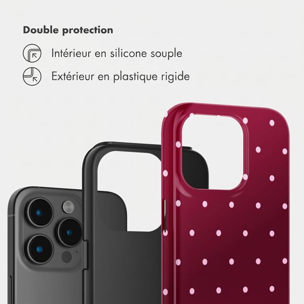 Selencia Coque arrière Vivid Apple iPhone 15 Pro - Happy Dots Burgundy