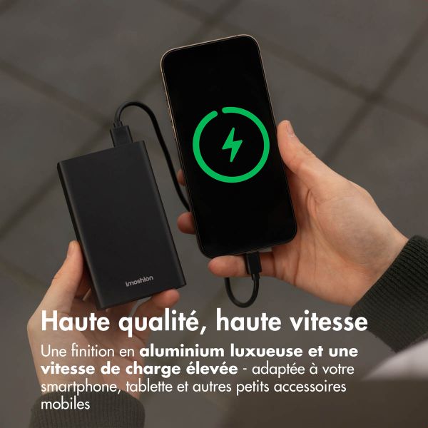 imoshion Ultra Series Aluminium | Batterie externe 20.000 mAh - Charge rapide jusqu'à 33 watts - Black