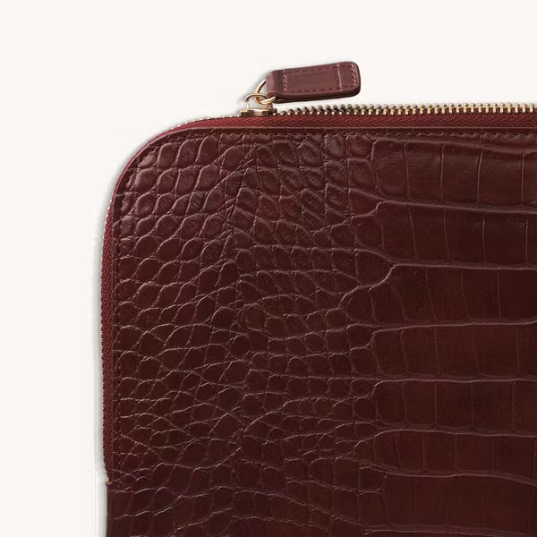 Selencia Pochette ordinateur Croco 11 pouces - Burgundy